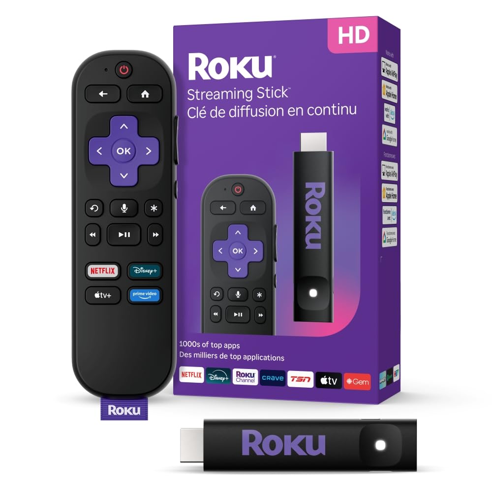 Roku® Streaming Stick™ 2025 - HD Roku Streaming Device for TV with Voice Remote 