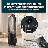 Princess Ventilator ohne Blätter – 70 W – Stimmungslicht – Niedriger Verbrauch – 75°-Oszillation – 3 Geschwindigkeiten – 351590 – Ansicht 4