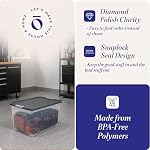HOMZ Clear Plastic Storage Bin with Secure Latching Gray Lid, 64 Qt, 2 Pack - Image 4