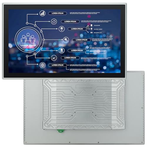 Image of 21.5 inch Industrial Embedded Touchscreen Monitor, Capacitive Multi-Touch Screen Industrial Front IP65 Monitor Built-in Speakers, HD-MI in, USB, VGA, 16:9 1920x1080 Display