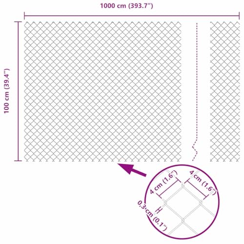 vidaXL Kettenzaun Grün 1x10 m Stahl