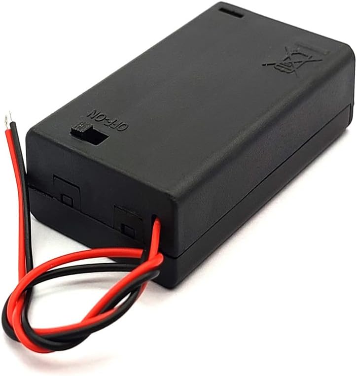 3 x AA Battery Holder and Screws,3 AA Battery Case Holder with Wire Bundle Switch and Cover, Battery Storage Boxes, AA Charging 3 Bay Battery Holder image 4
