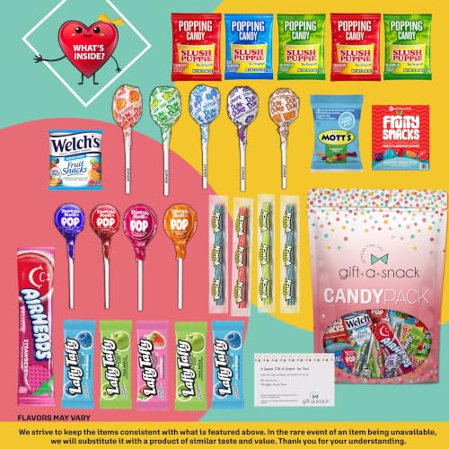 Image of Gift A Snack - Snack Box Candy Variety Pack Care Package + Greeting Card (Assortment) Graduation Birthday Sweet Treats Gift Basket, Office Food Assortments & Variety Gifts