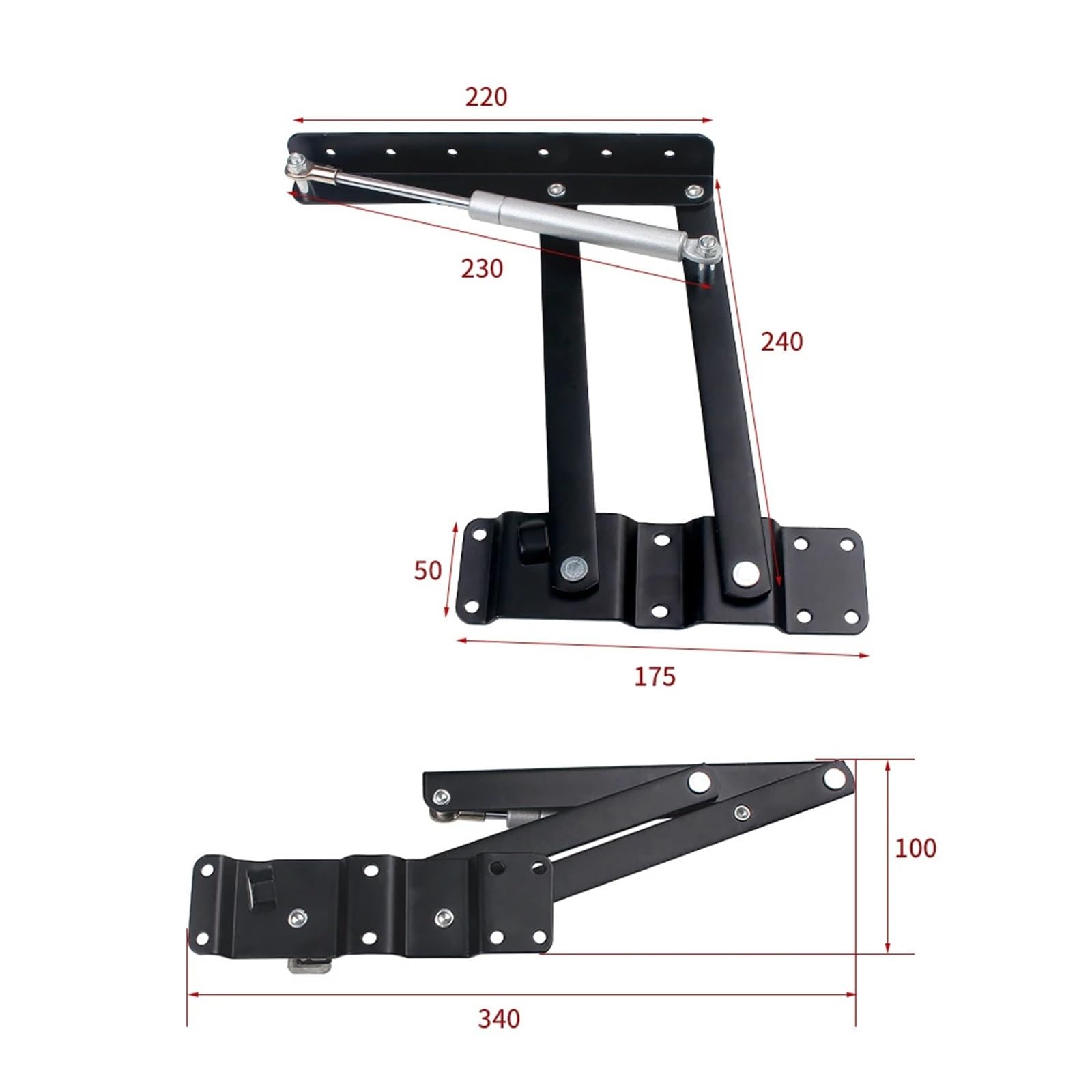 Bisagras plegables for marco de mesa, herrajes for levantar muebles | Accesorio mecánico que soporta la rotación y el almacenamiento de la tapa del escritorio.(A(30cm))