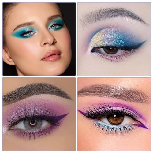 INBOLM Purple Blue Eyeshadow Palette, Eye Shadow Pallets for Women Glitter Matte Eye Shadows Pallet Eyeshadow Sparkle 16 Colours Eye Makeup Shimmer Long Lasting Highly Pigmented Palette for Girls Gift - Image 6