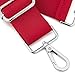 ZOOEASS Silvery Buckles Wide Shoulder Strap (Solid),Adjustable Replacement Belt Crossbody Canvas Bag Handbag (Red)