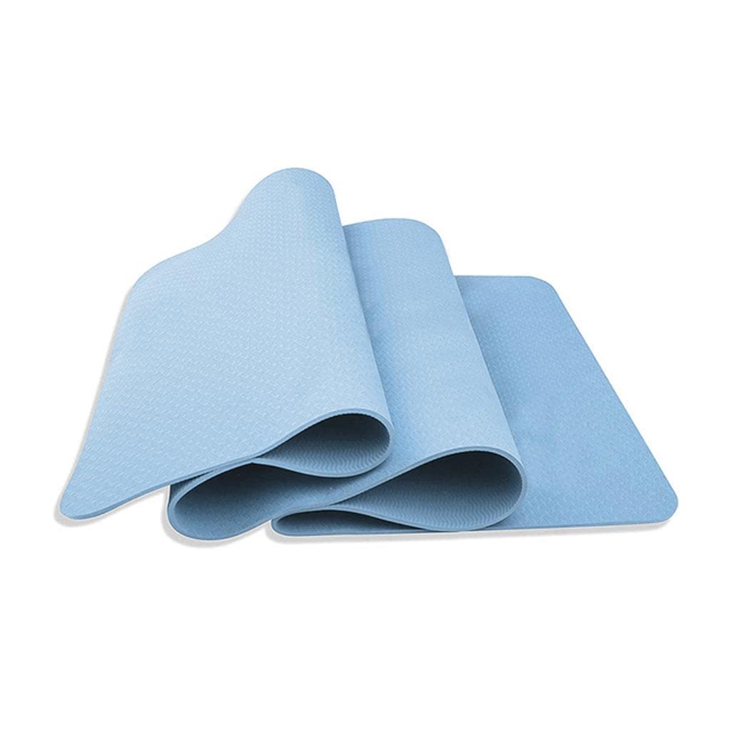 Yoga Mat Pilates Mat Exercise Fitness Mat TPE Non-Slip Anti -Tear Sweat Resistant Black