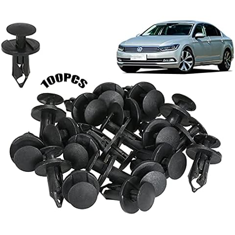 Bumper 100 pieces Rivet clips Body clips Car bumper Plastic clips Bumper trim Push pin clip Plastic rivets Riveting clips Body push pin Fastening clips Cover