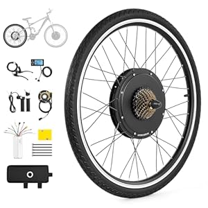 CO-Z 500 W/1000 W elektrische fietsset, 26/28 inch, ombouwset, elektrische fiets, achterwiel en voorwiel, compatibel met accu 36 V/48 V, met lcd-paneel en PAS-systeem