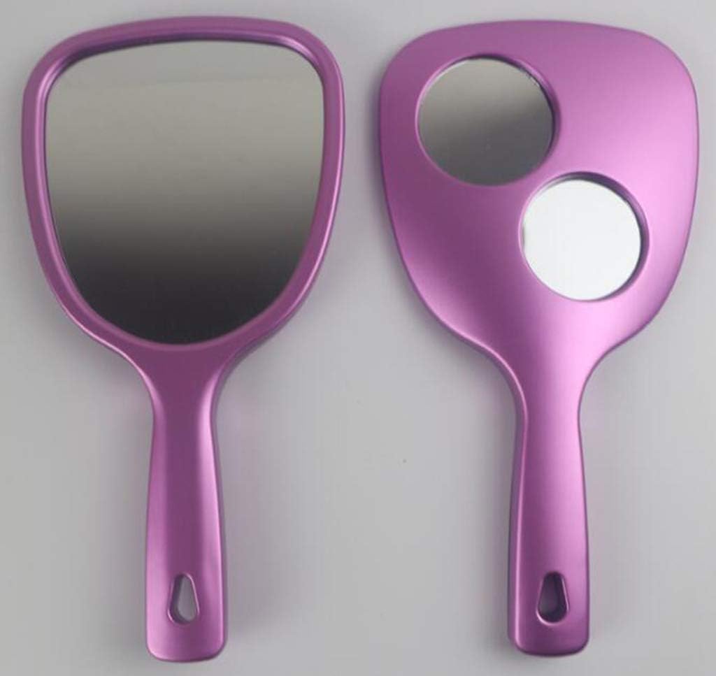 Petite poignée à main pour ce petit miroir de maquillage violet stable