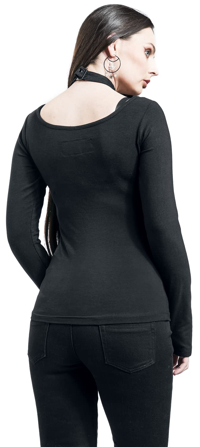 Chemical Black Moira Top Donna Maglia Maniche Lunghe Nero XL 95% Cotone, 5% elasthane Slim Fit