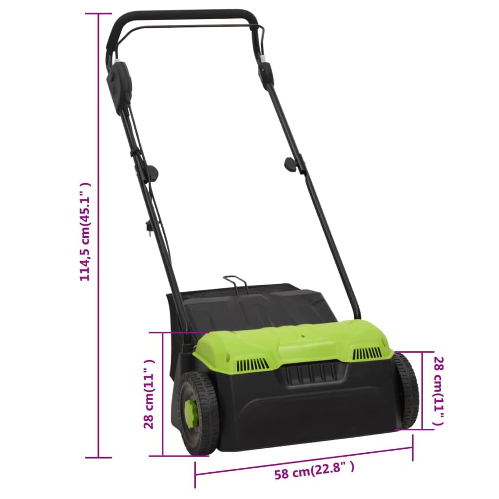 vidaXL Escarificador de césped 2 en 1 eléctrico 1500 W, escarificador, aireador de jardín, rastrillo de jardín, aireador de césped