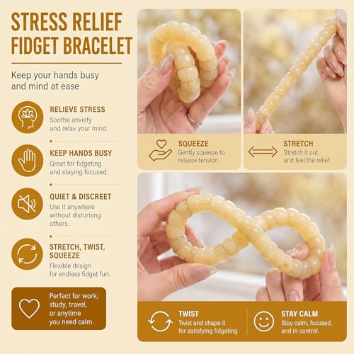 Image of Frodete Bodhi Fidget Bracelet Seed Stretch Anxiety Relief Healing Jewelry
