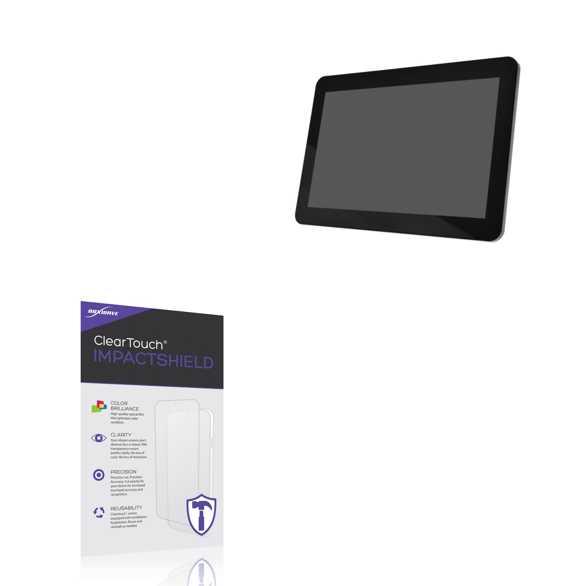 BoxWave Screen Protector Compatible With Mimo MCT-10QDS - ClearTouch ImpactShield (2-Pack), Impenetrable Screen Protector Flexible Film