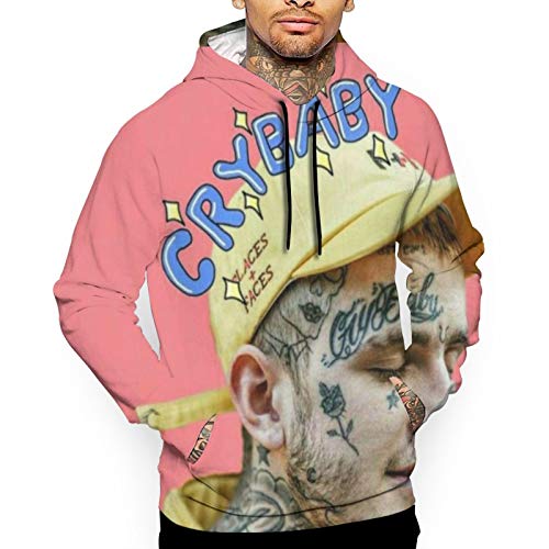 Men's Hoodie Sweatshirt Lil Love Peep Hoody Sweater Casual Christmas Hooded Kangroo Pocket Pullover Tops Large