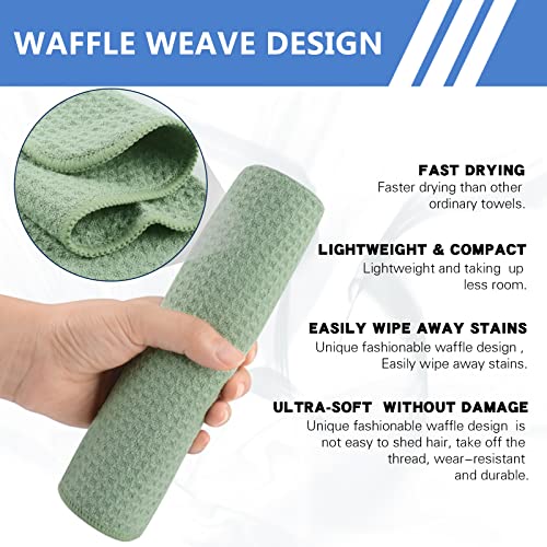 VIVOTE Microfibre Tea Towels for Kitchen, Super Water Absorbent Dry Cloths, No Fluff Lint Residue Reusable Kitchen Dish Cloth, Dry Quickly Tea Clothes, T Towels, Sage Green 40x60cm 280gsm - Image 6
