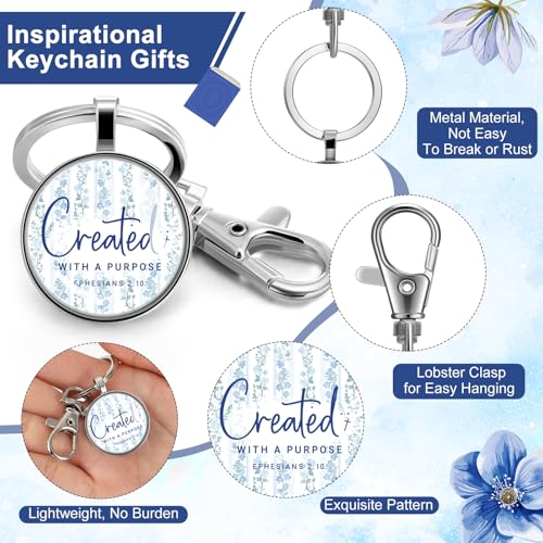 Image of Fumete Christian Keychain Bulk Bible Verse Religious Scripture Quote Inspirational Key Rings Gift for Women Men Church Pastor