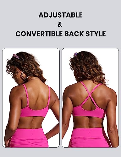 Image of CRZ YOGA D-DD Scoop Neck Bikini Tops | Removable Pads, Adjustable Spaghetti Straps, Swim, Bathing Suit Bra for Women