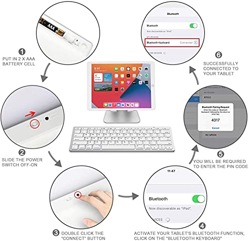 Omoton OM-X5 KEYBOARD-AP-WHITE_SML Bluetooth Keyboard For Ipad 10Th Generation thumb #7