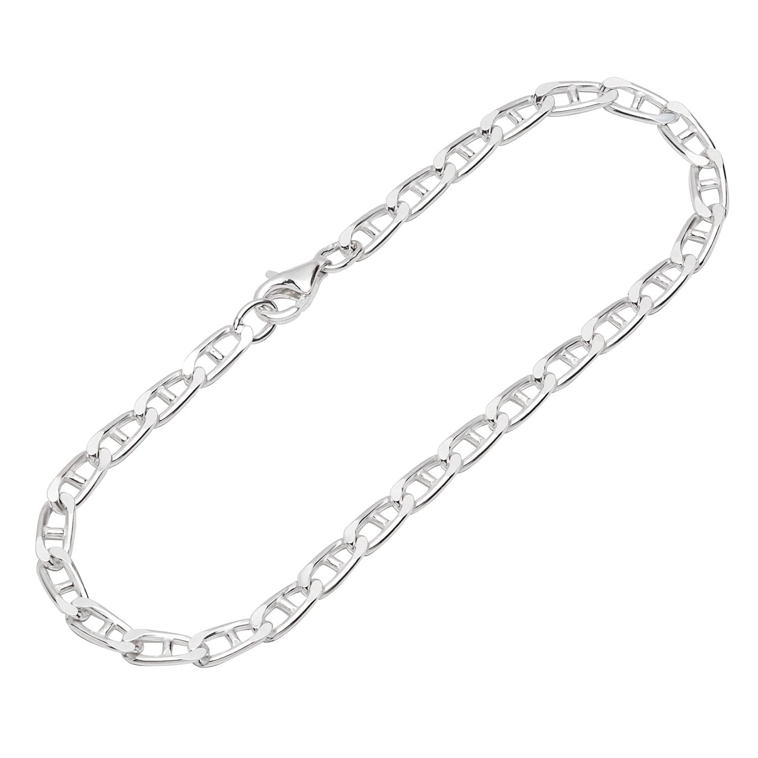 NKlaus pulsera de plata esterlina 925 barra de 19 cm de largo tanque de la cadena de diamantes chapados en las señoras pulsera 12400