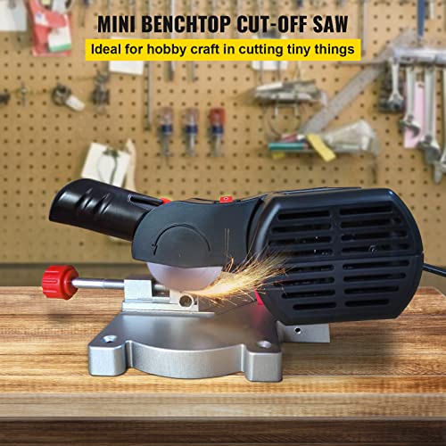 VEVOR Mini-Gehrungs-Kappsäge 90 W Kappsäge, inkl. 3 x Sägeblätter 5 cm & 5,87 cm, 12/10 / 4 mm...