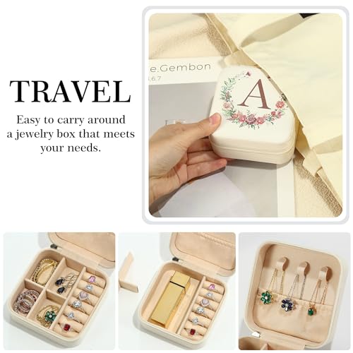 Parima-Gift-for-Her-Gifts-for-Wife-Teacher-Daughters-girlfriend-Personalized-Gift-Customized-Small-Gift-Personalized-Travel-Jewelry-Case-for-Women-Teen-Girl-Letter-G-White