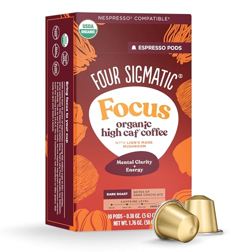 Four Sigmatic Focus High Caffeine Coffee Pods Compatible with Nespresso