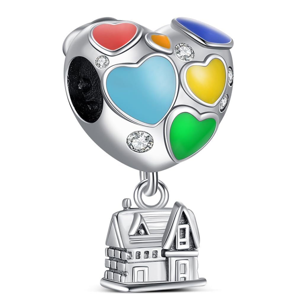 KEQ 925 Sterling Silver Charms for Bracelets and Necklace Travel Compass Bead london British Guards Dangle Pendants Round Paris Eiffel Tower 5A CZ