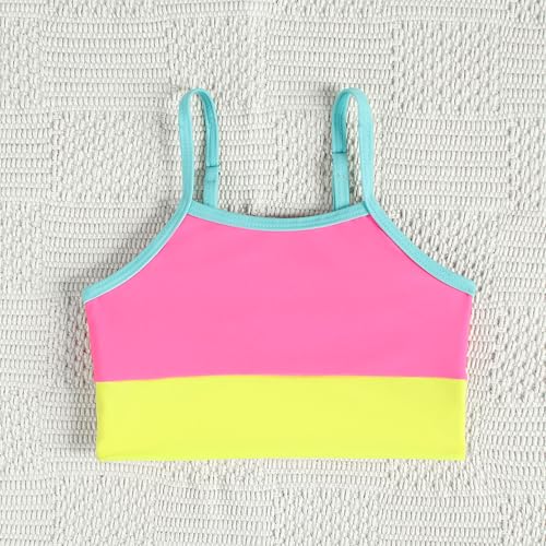 Image of Little Girl Swimsuit Casual Swimwear Kids Two Piece Color Block Bathing Suits Beach Bikini Set 3-12Years
