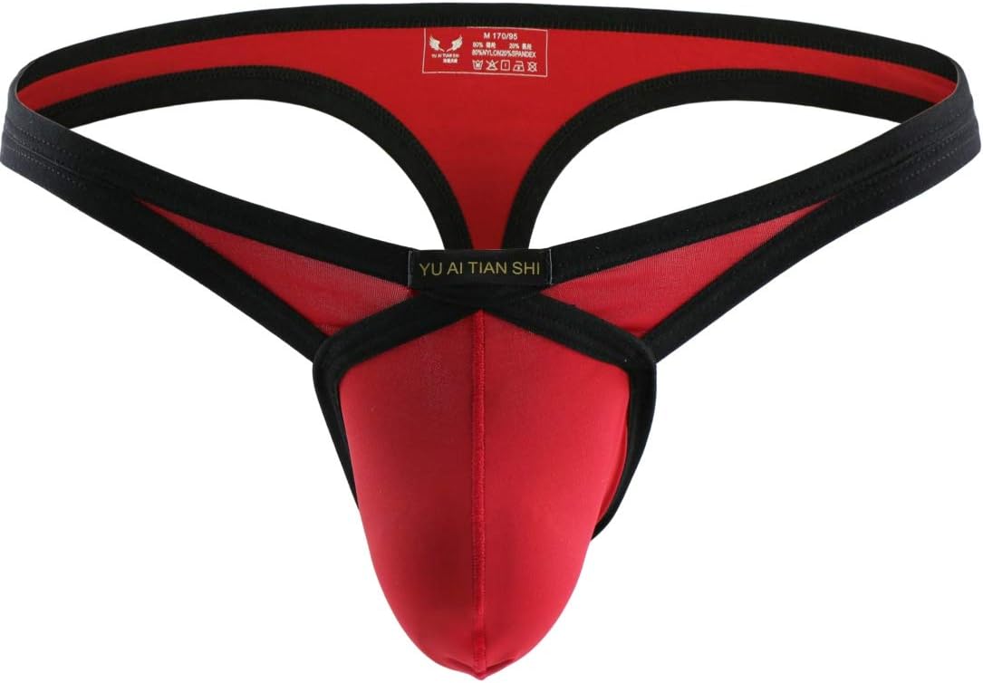 Men's Thong G-String Underwear, Men's Hot Thong G-String T-Back Underwear, Stretch Fit.
