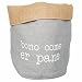 Villa d'Este Home Tivoli Spqr Brotbeutel "Bone Art Brot" aus Jute, 20 x 30 cm, Grau + Weiß