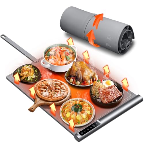 Food Warming Mat with Adjustable Temp, Timer, and Child Lock
