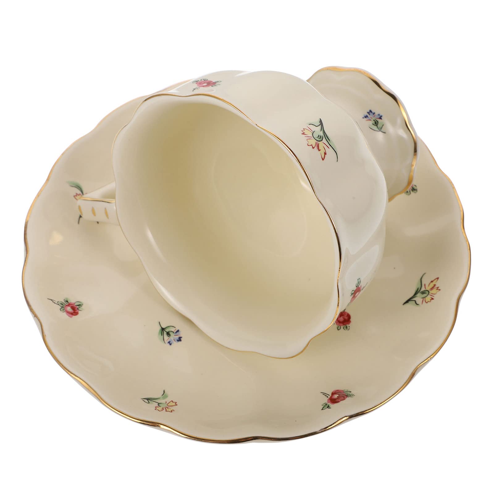 Luxshiny 1 Juego Juego De Taza y Plato Taza De Café Tazas De Café con Leche Vasos Retros Tazas Vintage Taza De Té Antigua Tazas De Té Rtro Flor Cerámica Platillo Clásico
