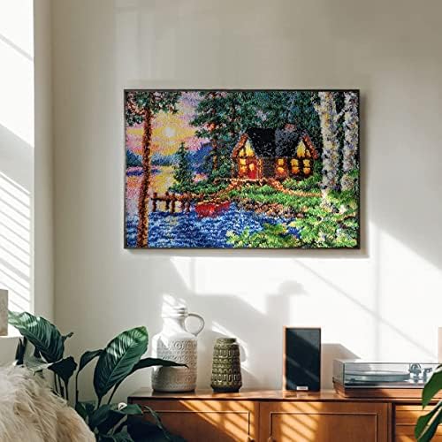 VONGLYHOO Latch Hook Kits Butterflies and Flowers Cushion Self Knotting