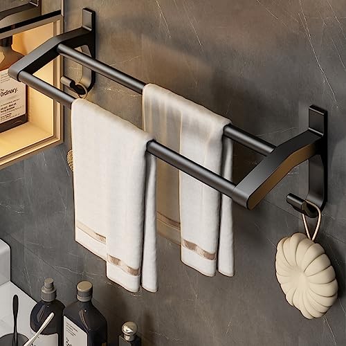Double barre porte-serviettes idéale pour organiser une salle de bain familiale