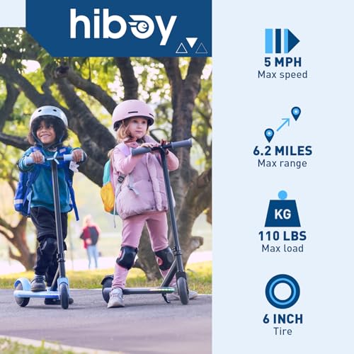Image of Hiboy ES1 Electric Scooter for Kids Ages 4-10 | LED Light-Up Wheels & Side Lights, 5MPH Safe Speed, Easy Control, Safety Kids Scooter, UL2272 Certificate
