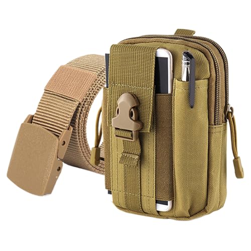 Riñonera para hombre, riñonera para exteriores, riñonera para exteriores, de gran volumen, Oxford con riñonera, accesorios para smartphone y viajes, caqui, Siehe Beschreibung, Ver descripción