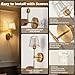 Gold Wall Lights Battery Operated, Crystal Rechargeable Wall Sconces Set of 2 with 5000mAh Dimmable Bulbs and Remote, 12 Colors Wireless Wall Lamps Set of Two for Bedroom Living Room Bathroom