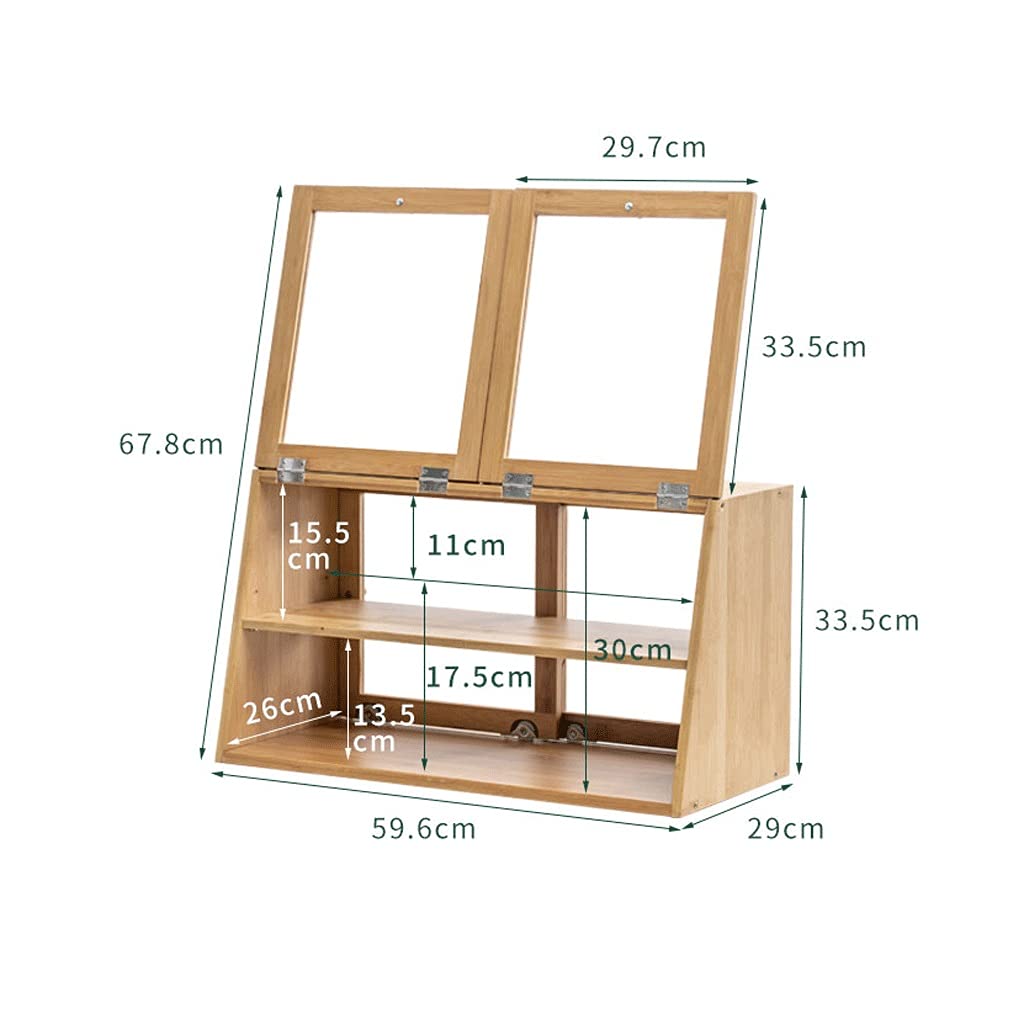 Vitrina para Pasteles y Galletas de 60 cm (23,62 Pulgadas), Estante para Juegos de té de Oficina, Armario de mostrador de 2 Niveles, Mesa Auxiliar para Pan, aparador, Mueble de café con Puertas Corre