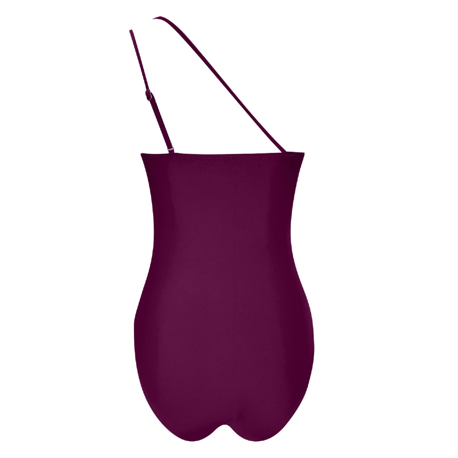 Costume Intero Asimmetrico con Spalla obliqua, Tagli, Design Moderno e Sexy.