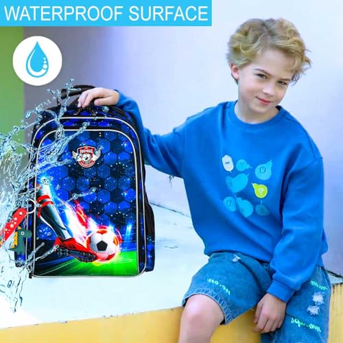 Image of WZLVO 3PCS Dinosaur Backpack for Boys, 16 Inch Kids Water Resistant Preschool Elementary Kindergarten Bookbags and Lunch Box | Kids