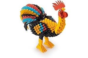 3D Origami Rooster: Stunning Paper Sculpture with Patented Components