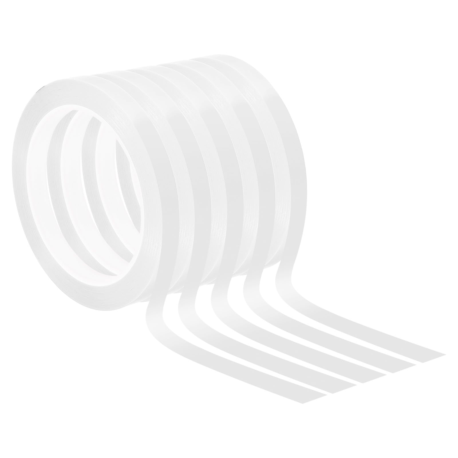 PATIKIL Whiteboard Tape 12mm X 66m, 5 Pack Thin Dry Erase Tape for Graphic Chart Marking DIY Art White