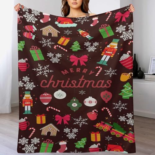 LLLBBB Decke Weihnachtsmotiv Decken Tagesdecke - Weiche Flannel Decke...