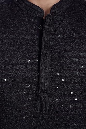 Image of DIVISIVE Men's Sequince Embroidered Cotton Blend Only Slim Fit Kurta