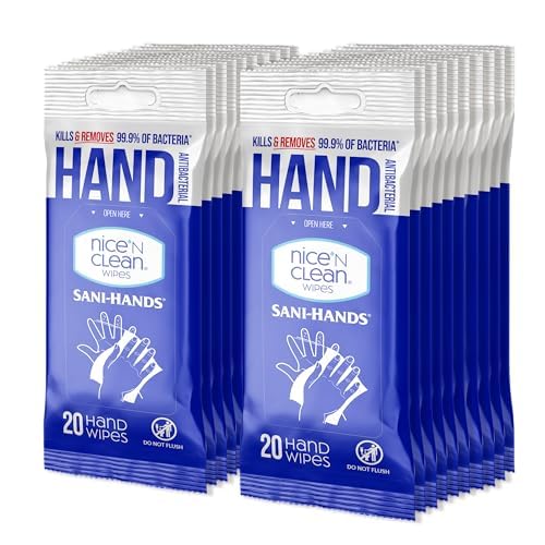 Nice ‘N Clean Sensitive Skin Wet Hand Wipes Infused with Aloe & Vitamin E, Blue, 400 Count
