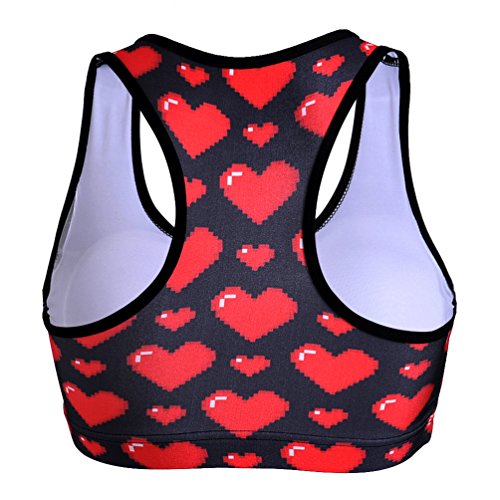 Image of Sister Amy Women's Aerobics Gym Dance Yoga Vest Printed Sports Bra Top Vest