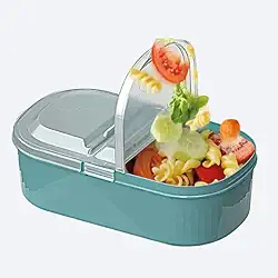Marmita Fit 650ml com 2 Divisórias – Pote de Plástico para Refeições, Lanches e Saladas – Prática, Reutilizável e Ideal para Dieta, Academia, Trabalho e Escola ou Faculdade (Verde)