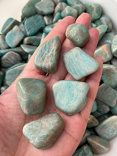 Image of 1 /2 lb Polished Amazonite Tumbled Stones - Natural Gemstone, Healing Crystals (Amazonite)