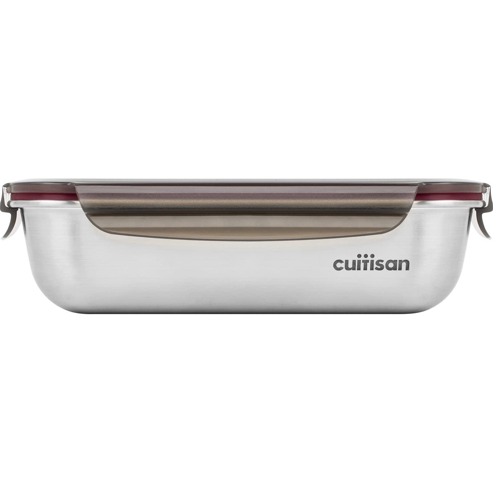 CANDL Cuitisan (Flora) Frischhaltedose aus rostfreiem Edelstahl mit Clipverschluss-Deckel, rechteckig, geeignet für die Mikrowelle + Ofen, Vorratsdose, EC7-SS09 1900ml